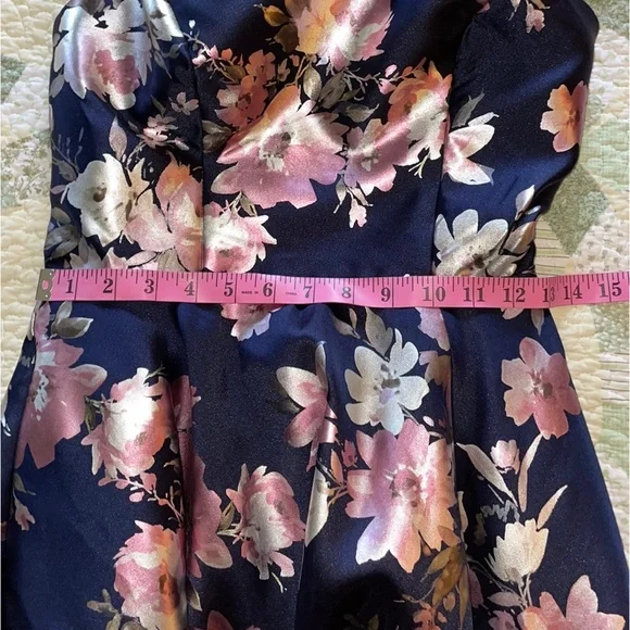 B.SMART  7  Fit & Flair Evening Gown Leg Slit Racerback w Lace inserts & Cutout - Picture 5 of 16